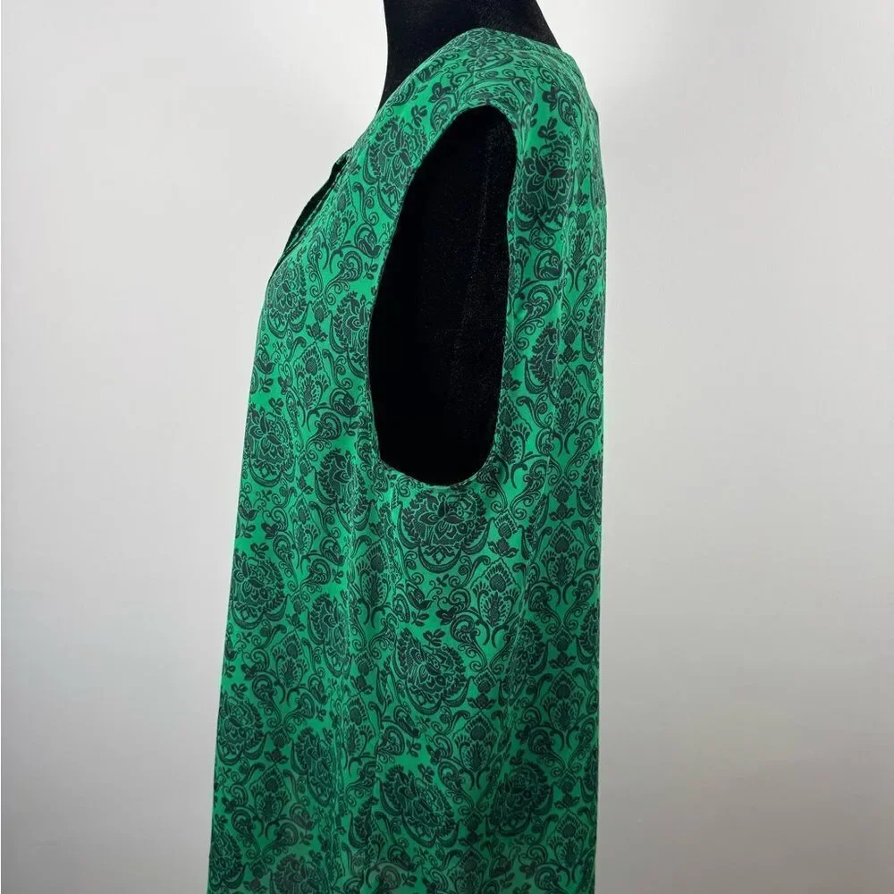 Banana Republic Green Sleeveless Blouse with Mandarin Collar - Picture 4 of 10